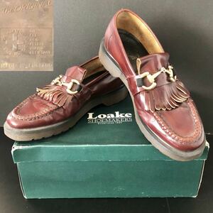 貴重 Dr.Martensソール★Loake/ビットキルトローファー バーガンディ UK8.5★ドクターマーチン ローク 英国製 チェリーレッド ENGLAND 箱付