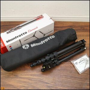 税込◆Manfrotto◆element トラベル三脚 MKELES5BK-BH ブラック 収納袋・箱付 マンフロット エレメント カメラ-B4-8525