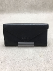 BALENCIAGA◆長財布/レザー/BLK