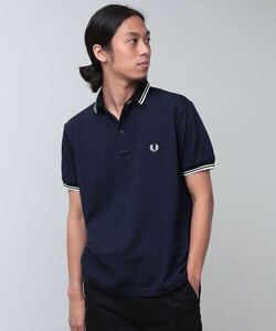 FRED PERRY × BEAMS / 別注 Double Collar Polo Shirt S インディゴ 