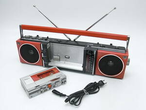 Victor ビクター ステレオ ラジオカセット RC-S55 DOUBLES ラジカセ 昭和レトロ 赤 FM/AM 日本製 ジャンク品