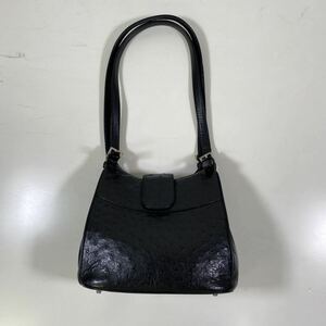 【宝の山】オーストリッチ　トートバッグ　黒色