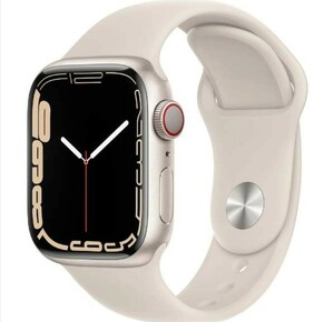 Apple Watch Series 7 GPS+Cellularモデル 41mmスターライトアルミニウムケース スターライトスポーツバンド アップル ウォッチ 美品