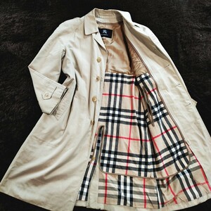 BURBERRY LONDON 03【大人の王道アウター】バーバリーロンドン ステンカラーコート ノバチェック カシミヤ ライナー ロング丈 XL相当 春秋