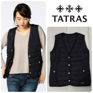 国内正規品◆未使用 TATRAS タトラス Vネック ダウンベスト インナーダウン ダウンジャケット ブラック