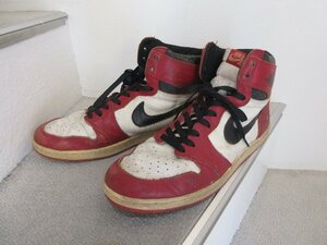 □1000円～観賞用 ナイキ　NIKE AIR JORDAN 1 chicago　エアジョーダンシカゴ　85年製　オリジナル　スニーカー　サイズ31