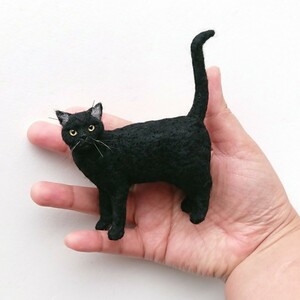 羊毛フェルト猫 黒猫 ハンドメイド