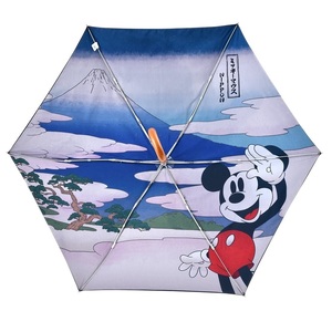 ディズニーストア　ミッキー　浮世絵　富士　日本　アンブレラ　折りたたみ傘　ミッキーマウス　ukiyoe japan　かさ　コンパクト傘