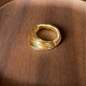 -SUI8- no.8 細ゲージのワイヤーリング　ゴールドカラー　13号　Fine gauge wire ring size13