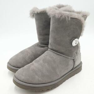 UGG アグ レザー ムートンブーツ 25cm グレー スエード 3349 クリーニング済み