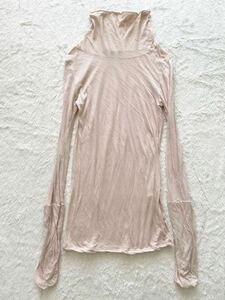 HUMANOID sizeS イタリア製ハイネックカットソー ピンクグレー ヒューマノイド ロンT 長袖Tシャツ