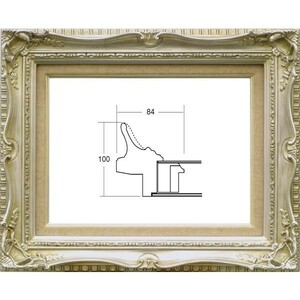 油絵/油彩額縁 成型フレーム アクリル付 7802 サイズ P10号 シルバー 銀