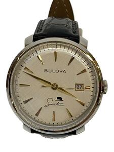 BULOVA◆自動巻腕時計/アナログ/レザー/WHT/BLK/SS/96B359