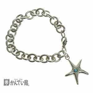 美品 TIFFANY&Co. ティファニー ターコイズ スターフィッシュ ブレスレット シルバー925 チェーン アクセサリー SILVER 箱付き 洗浄消毒済