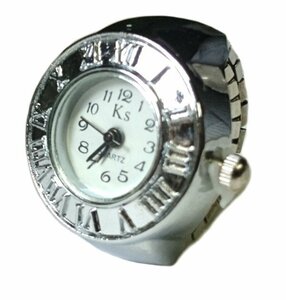 【VAPS_1】指輪時計 フィンガーリングウォッチ 《ホワイト》 レディース 腕時計 送込