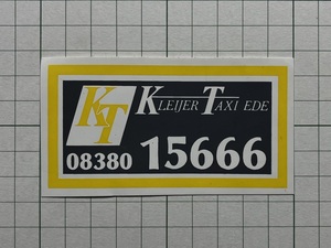 外国のステッカー：KLEIJER TAXI 156666 タクシー ビンテージ カスタム +Ue
