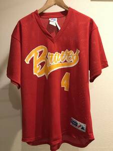 MLB Atlanta Braves アトランタブレーブス　ゲームシャツ　USA古着　ユニフォーム　メッシュシャツ　Majestic USA Lサイズ