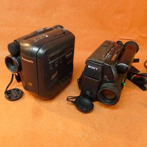 c098 ビデオカメラ2点まとめ Panasonic S-VHS-C NV-S1/SONY Handycam CCD-TR55/寸法は説明に記載/80