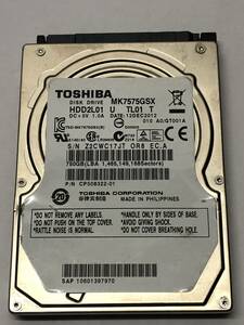 TOSHIBA MK7575GSX 750GB HDD ジャンク扱い クリック