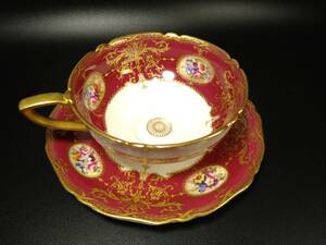 ROYAL WORCESTER　ロイヤルウースター　金彩花柄 カップ　ソーサー　