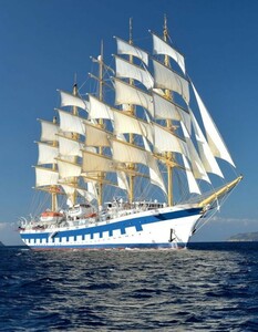 帆船 ヨット 航海 セーリング・シップ クリッパー 絵画風 壁紙ポスター 特大 585×762mm はがせるシール式 008S1