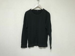 本物ポールスミスPS Paul Smithコットン長袖TシャツロンTメンズミリタリーワークサーフアメカジビジネススーツ黒ブラックM日本製