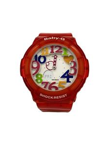 CASIO◆クォーツ腕時計・Baby-G/デジアナ/RED