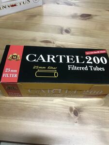 タバコ シガレットチューブ 日本国内未発売 カルテル200本25ミリフィルター CARTEL 200FILTERTUBES EXTRALONGFILTER, 25MMFILTER, 200TUBES