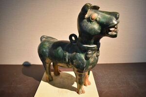 【GE】Y933【コレクター所蔵品】時代 緑釉犬置物 /中国古玩 中国美術 骨董品 時代品 美術品 古美術品