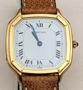 CARTIER　カルティエ　サントス　トリアノン　MM　18金イエローゴールド　エクストラフラット