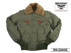 【送料無料 24%OFF】HOUSTON ヒューストン B-15A フライトジャケット 日本製生地使用 NO.5503Z OLIVE DRAB_36サイズ(XS)