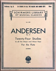 アンデルセン 24の練習曲 Op.21 (フルート教本) 輸入楽譜 Andersen Twenty-Four Studies in all the Major and Minor Keys 洋書Op.21 洋書