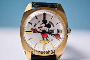 貴重　HELBROS 　ヘルブロス　ミッキーマウス 　最高級１７石　 オートマチック腕時計　ＯＨ済み　ディズニー