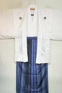 【男子成人式・結婚式セット】紋付着物羽織・袴帯他一式 身長170cm前後 Κご自身の紋入れ可能です