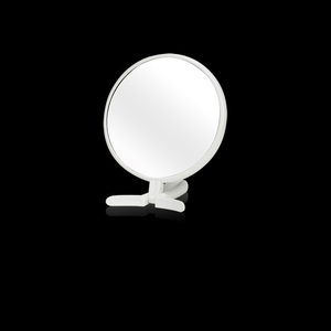 鏡 卓上 手鏡 拡大鏡付きミラー 卓上ミラー3倍鏡 かがみ 卓上鏡 メイク 飛散防止 化粧 角度調節 スタンド ホワイト M5-MGKNG00011WH