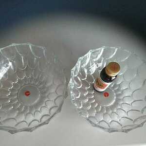 HOYA ホヤ ガラス深鉢2個セット　ペア盛り鉢　直径19センチ　深さ8センチ　未使用