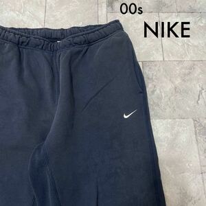 00s NIKE ナイキ sweat pants スウェットパンツ 刺繍ロゴ リブパンツ ゴムパンツ ネイビー 90s サイズL 玉FL3445