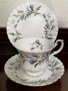 ● Brigadoon トリオセット Royal Albert ティーカップ ソーサー プレート イギリス アンティーク ヴィンテージ C