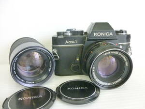 59973◆KONIKA/コニカ ACOM-1 一眼レフフィルムカメラ , レンズ2本 KONICA HEXANON AR 50mm F1.7 , AR 135mm F3.2◆