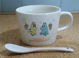 ◆MOOMIN ムーミン マグカップ ／スープマグ スプーン付き◆ 陶器 非売品 未使用