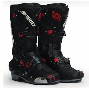 SALE！メンズ バイク用靴 オフロード レーシングブーツ プロテクターツーリングブーツライディングシューズモトクロス 黒43[サイズ 選択可]
