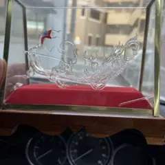 【ジャンク品】ガラス細工　　船　　1940年代アンティーク