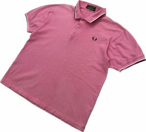 FRED PERRY ☆ オシャレ◎ 差し色 ピンク 半袖 ポロシャツ 40 メンズ アメカジ スポーツ ストリート 古着 スタイル フレッドペリー■M203