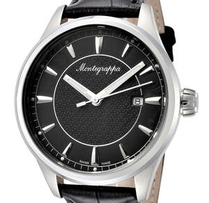 Montegrappa モンテグラッパ フォーチュナ クォーツ メンズ腕時計 ブラックダイヤル IDFOWALC 