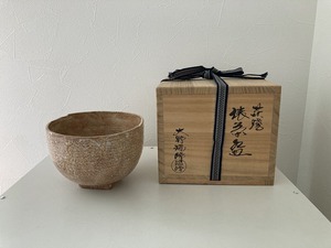 408 萩焼 俵茶碗 大野瑞峰造 共箱 茶道具