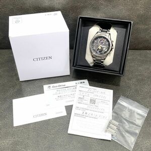 ▼【稼働品】CITIZEN/シチズン ダイレクトフライト ムーンフェイズ ソーラー電波モデル BY1020-61E EXCEED ブラック文字盤 S95114479449