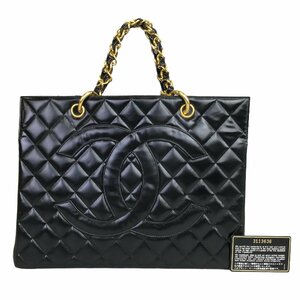 【1円～】 シャネル CHANEL バッグ ハンドバッグ トートバッグ　ココマーク チェーンハンドル マトラッセ ラムスキン ブラック 3番台