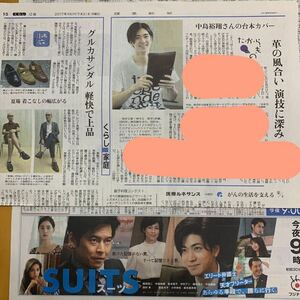 読売新聞 2枚 中島裕翔 たからもの 台本カバー SUITS/スーツ