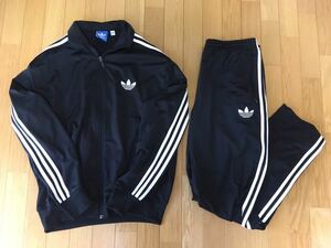 adidas アディダス FIREBIRD TRACK TOP ファイアーバード 三本線 ジャージ セットアップ 上下 黒白 L