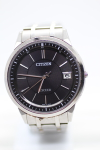 【CITIZEM】EXCEED Eco-Drive RADIO CONTROLLED BASE TITANIUM (DURATECT) MADE IN JAPAN 黒文字盤 中古稼働品時計 24.5.10